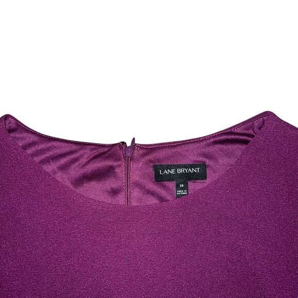 LANE BYRANT Plum Ruffle Hem Fit & Flare Dress Size 18 - Picture 5 of 9